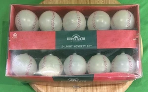 Kurt Adler Baseball Christmas Lights 10 light string Sports theme NEW Unopened - Picture 1 of 8