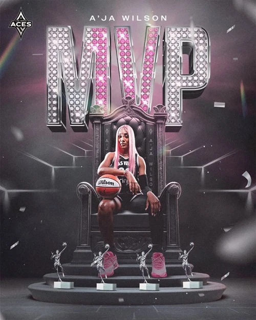 2025 Las Vegas Aces AJA WILSON Glossy 8x10 Photo WNBA 4X League MVP Print - Image 1 of 1