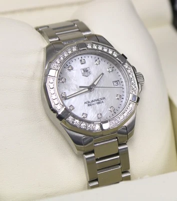 Reloj de cuarzo TAG Heuer Aquaracer para dama - WAY1314 - Caja, papeles - Se adapta a 6,5" Foto 1 de 4