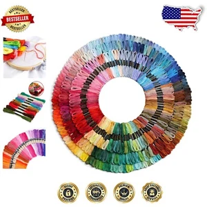 Durable Rainbow Embroidery Threads - 447 Colors for All Your Crafting Needs - Picture 1 of 8