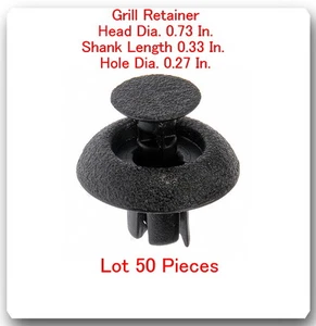 50 Pc Grill Retainer Head 0.73" Shank Length 0.33". Hole 0.27" Fits: lexus Toyot - Foto 1 di 2