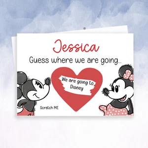 Tarjeta de viaje sorpresa personalizada de Disney - Scratch-Off Reveal Mickey & Minnie - Imagen 1 de 9