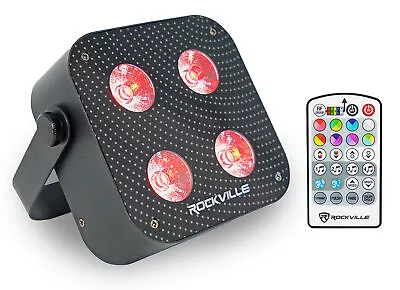 Rockville MINI RF4 V2 Black Pro DJ Par Wash Up Light+RF Remote+APP+Wireless DMX - Image 1 of 4