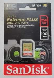 GENUINE SanDisk - Extreme PLUS 256 Gb SDXC UHS-I Memory Card - NEW SEALED - Picture 1 of 1