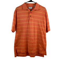 Bob Timberlake Golf Polo Shirt Mens Medium Orange Striped Signature Collection