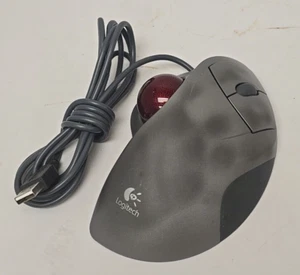 Logitech T-BB18 Trackman Wheel Marble Mouse USB 804360-1000 | Gray - Picture 1 of 11