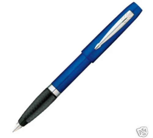 Caneta-tinteiro Parker reflexo azul e prata ponta média nova na caixa - Imagem 1 de 1