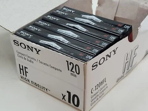 Pack of 6 Sony HF 120 High Fidelity C-120HFL Audio Cassettes Factory Sealed - Picture 1 of 2