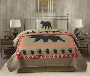 Virah Bella - Bear and Paw - Lightweight Reversible Quilt w/ Pillow Sham(s) - Picture 1 of 8