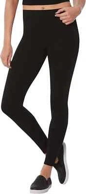 Peds BLACK Womens Essential Cotton Leggings 2XL(20-22) - Image 1 of 4