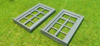 MARKENLOS 2 Stück Fenster Set "Altbau" Spur G für Diorama Modellbau Gebäude Haus 1:22,5