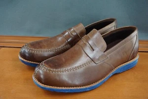 Sandro Moscoloni Romero Men's 10.5 Brown Leather Slip On Casual Loafers Shoes - Picture 1 of 11