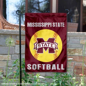 Mississippi State University Bulldogs Softball Garden Flag and Yard Banner - Picture 1 of 5