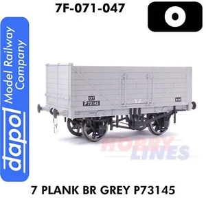7 PLANK WAGON BR Grey P73145 British Rail 1:43 O gauge Dapol 7F-071-047 - Picture 1 of 4