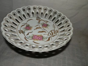 Filigrana vintage, años 50, Támesis, Japón, rosas y oro, pedestal, compota - Imagen 1 de 4