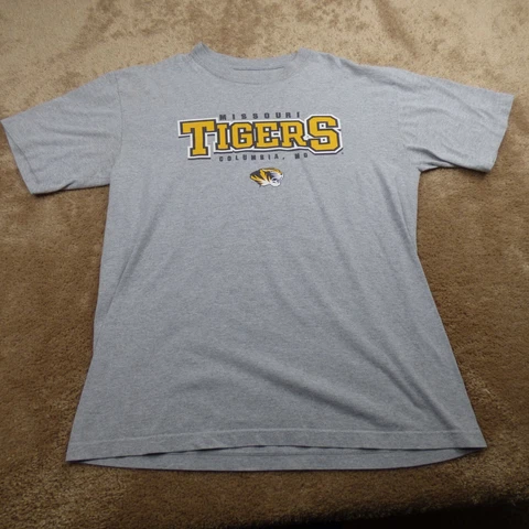 Missouri Tigers Shirt Adult Large Gray Football Short Sleeve Ladies 5.10* Cover