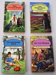 Childrens Classics Bundle JUNGLE BOOK 39 STEPS HUCK FINN RIP VAN WINKLE Parragon - Picture 1 of 20