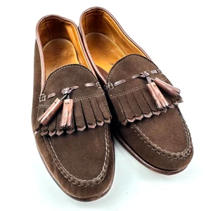 Mocasines informales FootJoy Country Club de gamuza marrón y cuero con borlas para hombre talla 9E - Imagen 1 de 11
