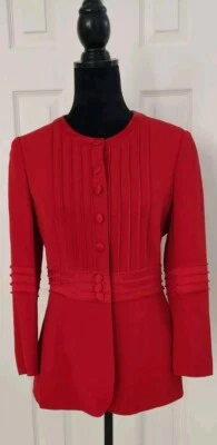  Vintage Moschino Cheap & Chic Red Designer Button Jacket Size US 10 - Image 1 of 4