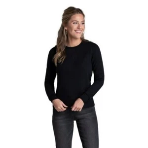 Fruit of the Loom Womens Eversoft Fleece Crewneck Sweatshirt Large Black - Picture 1 of 1