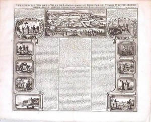 Antique map, Chatelain, Vue . de la ville de Lovango dans la royaume de Congo - Picture 1 of 1