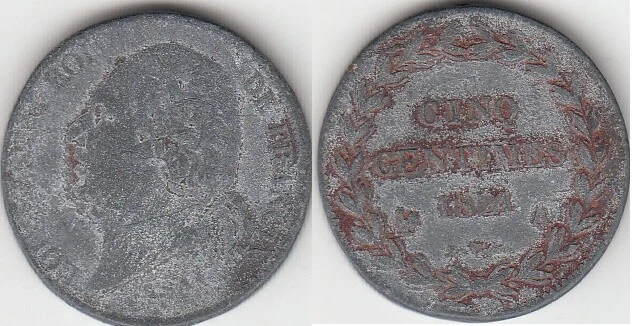 France Monnaie ESSAI 5 Centimes Louis XVIII 1821 A (Paris) RARE - Photo 1/1