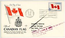 1965 Canada Flag FDC To the US Embassy NY #12602