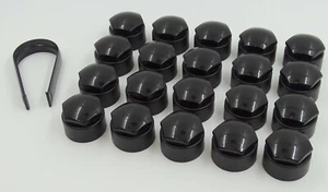NEU! RADMUTTERKAPPEN FÜR AUDI A1 A3 A4 A5 A6 A7 TT SCHRAUBENKAPPEN 17mm SCHWARZ RUND - Bild 1 von 7