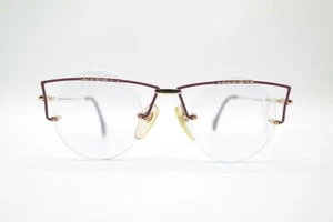 Vintage Yabi Spirit Power 2000 Wine Red Gold Half Rim Glasses Frame NOS - Picture 1 of 6