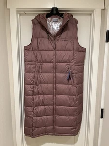 Womens XXL Columbia Pike Lake Long Vest Fig Hood Insulated Omni-Heat New Tag - Picture 1 of 24