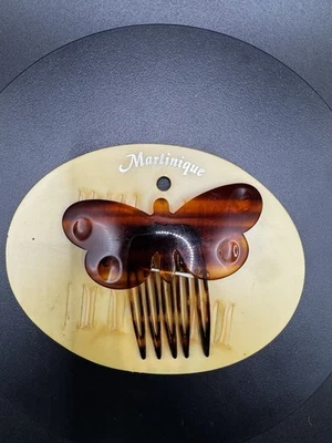 Peines de pelo vintage Martinica mariposa - color marrón - nuevos Foto 1 de 4