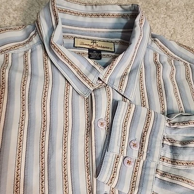 Tommy Bahama Shirt Mens Sz XL Tencel Lyocell Stripe Long Sleeve Soft Resort - Image 1 of 4