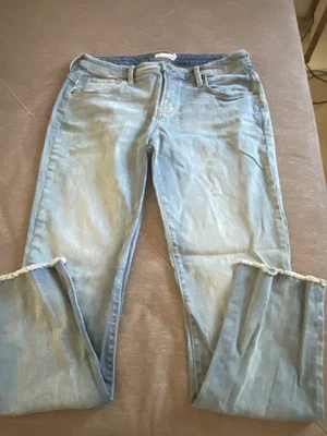 Crave Vaqueros Acampanados Cintura Alta Azul Claro con Dobladillo Crudo Foto 1 de 4