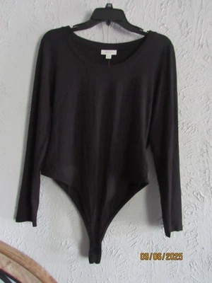 On 34th Nuevo Con Etiquetas Talla L Negro Manga Larga Cónica Body Tanga Modal Spandex Foto 1 de 4