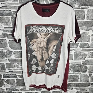 Religion London T Shirt Size Medium We Live in Black Designer Green Graphic - Picture 1 of 13