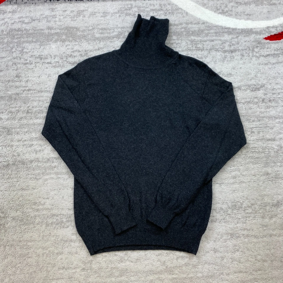 Valerie Stevens Cashmere Turtleneck Sweater Ladies Small Black Gray Prep Womens - Image 1 of 4