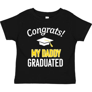 Inktastic Congrats! My Daddy Graduated With Cap Toddler T-Shirt School Dad Grad - Picture 1 of 8