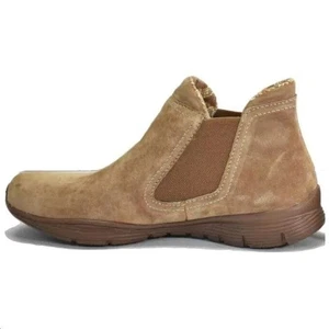 Skechers Seager Chelsea Damen-Slipper Memory Foam hellbraunes Wildleder Größe 9 - Bild 1 von 10