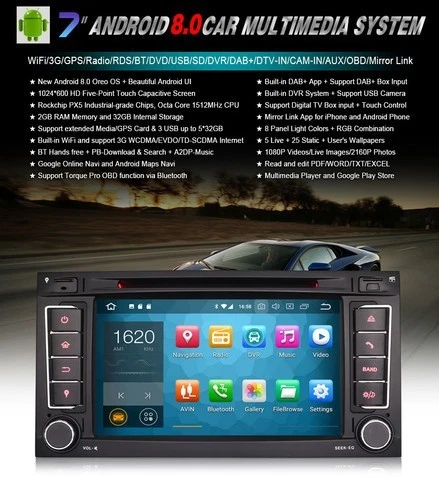 RADIO DVD VOLKSWAGEN TOUAREG ANDROID 8.0- ,BLUETOOTH, GPS, OCTACORE 4gb RAM - Imagen 1 de 1