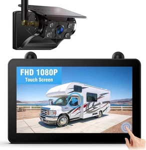 ZEROXCLUB solarbetriebene kabellose Rückfahrkamera Kit 7" 1080P Touchscreen BoxR - Bild 1 von 7