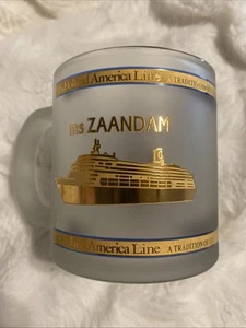 Holland America Cruise Line "MS ZAANDAM" Schiff Milchglas Becher - Bild 1 von 7