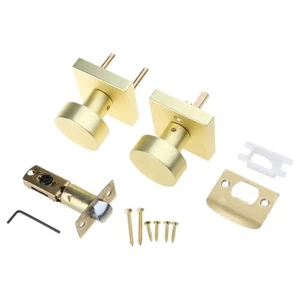 Gold Square Door Knobs Heavy Duty Metal Door Knobs 86.2mm for Bedrooms & - Picture 1 of 10