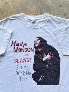 RARE 2007 Marilyn Manson Slayer “Eat me Drink Me” Tour Tee Adult Size XL Anvil - Picture 1 of 7