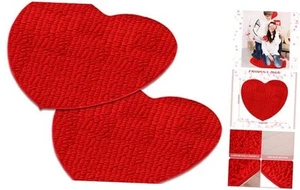 Valentine Heart Rug 2 Pieces Red Bath Mat Valentine's Day Heart Shaped Door - Picture 1 of 8