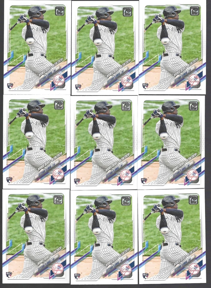 ESTEVAN FLORIAL LOT OF (22) 2021 TOPPS UPDATE SERIES BASE ROOKIE DEBUT RC #US247 - Image 1 of 3