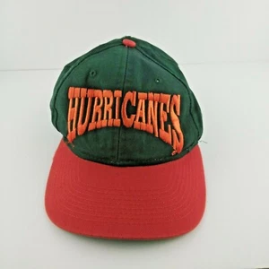 Miami Hurricanes Snap Back VTG Hat Football College Orange Green - Picture 1 of 8