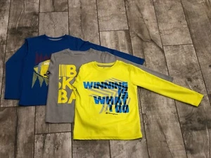 3 Champion Youth (7/8) Long Sleeve Shirt Tee Blue, Gray, Yellow Sports Boy Shirt - Picture 1 of 8