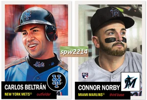 Topps Living Set Carlos Beltran #833, Connor Norby #834 - Presale - Picture 1 of 3