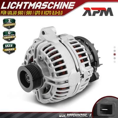 Generatore alternatore 12V 120A per Volvo S60 I S80 I V70 II XC70 2.0L-3.0L - Immagine 1 di 4