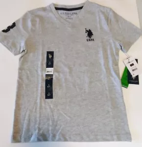 Boys Gray US Polo Assn Short Sleeve T Shirt Embroidered Logo Size S (6-7) NWT - Picture 1 of 5